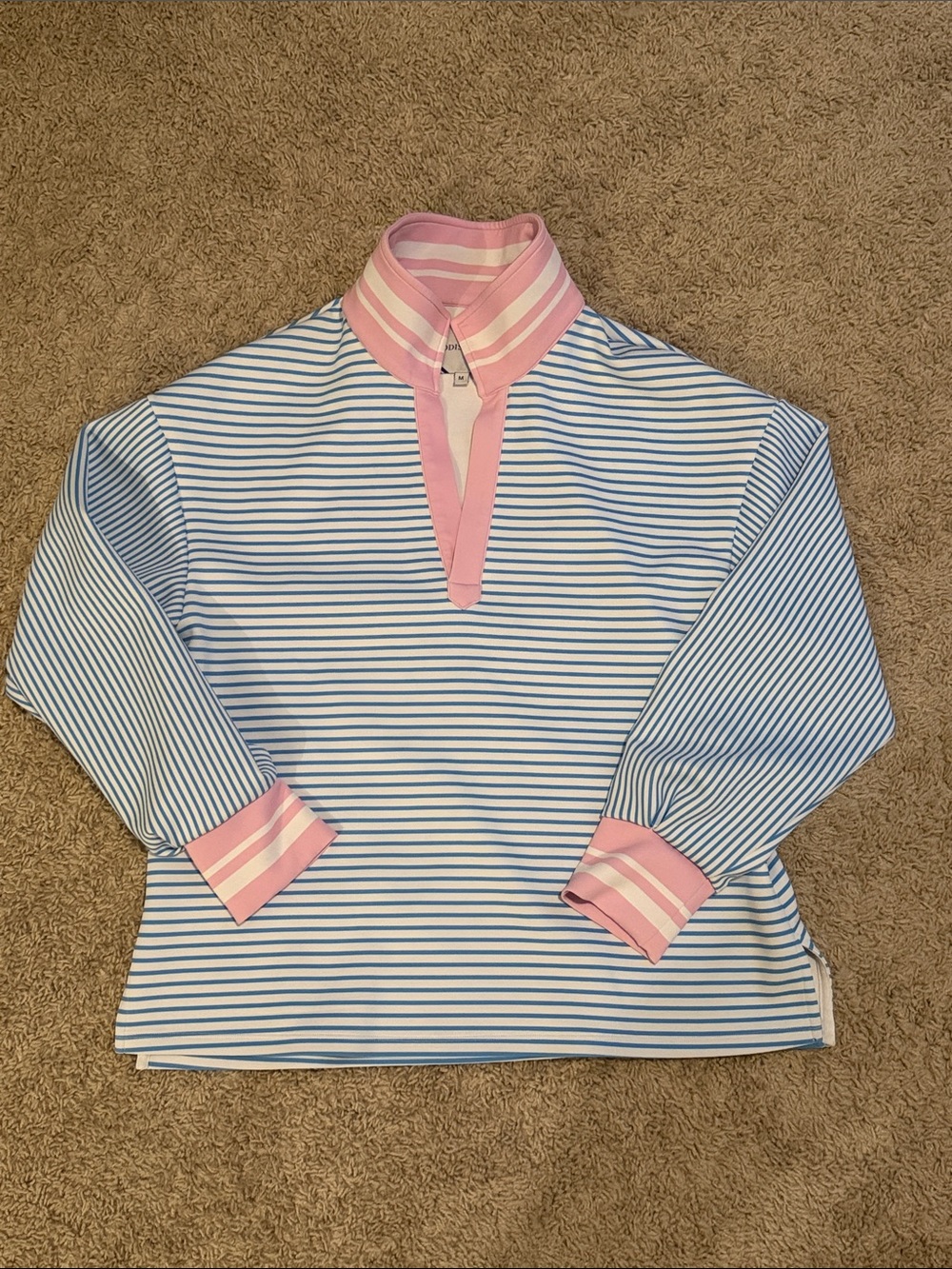 Addison Bay Striped Sailor Pullover with Pink Trim